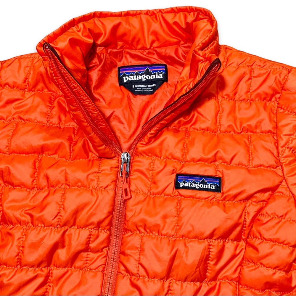 Patagonia Woman’s Orange Size Small Nano Puff Jacket Coat P.U.R.E. Primaloft S